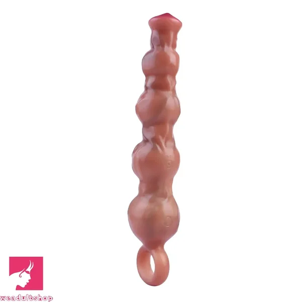10.5in Big Vibrating Silicone Pulling Beads G Spot Horse Dildo With 3 Motors