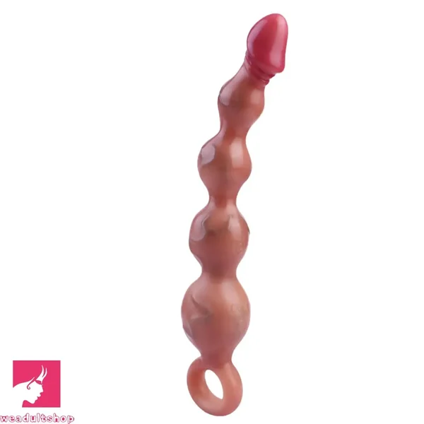 10.8in Big Vibrating Silicone Soft Pulling Beads Odd Dildo With 3 Motors