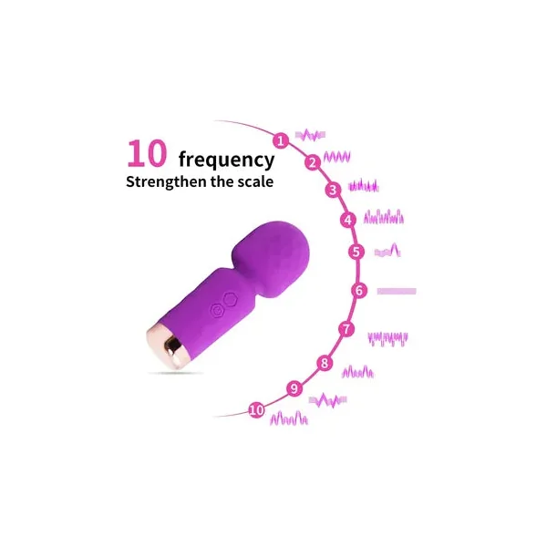10-Speed Mini Massage Wand - Powerful Clitoral Vibrator
