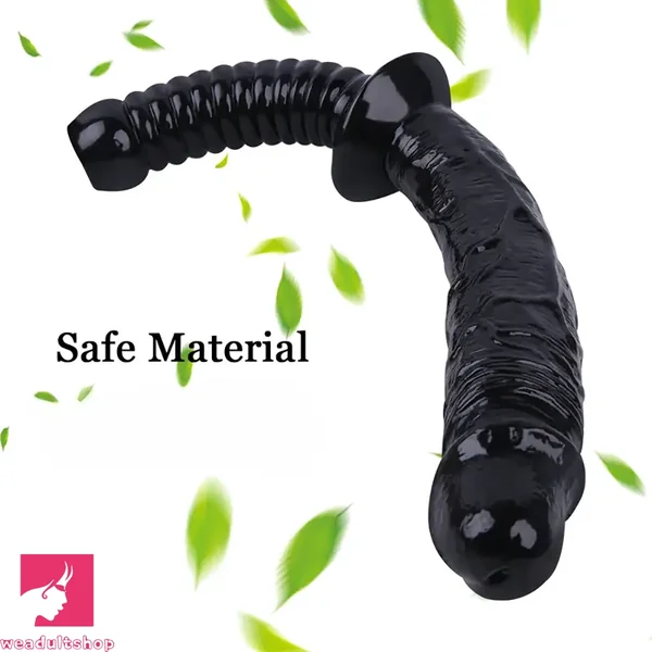 12.59in Extra Large Dual-Headed Handheld Solid Color Realistic Clit Dildo