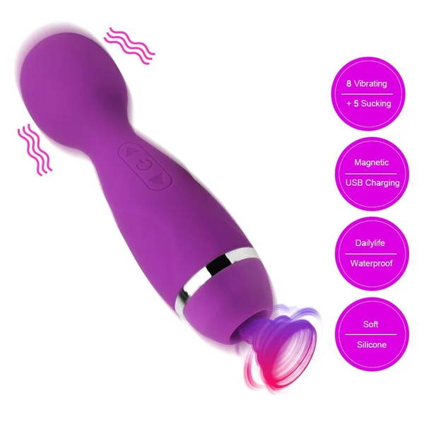 2 in 1 Clitoral Wand and Sucking Vibrator