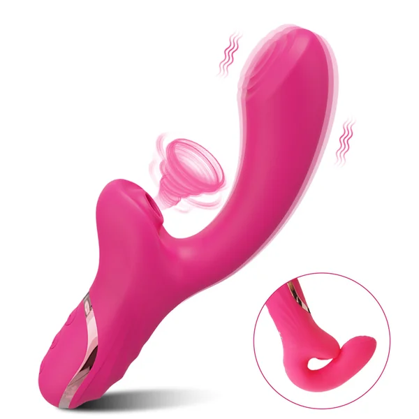2-in-1 Silicone Vibration Wand, G-Spot and Clitoris Stimulator
