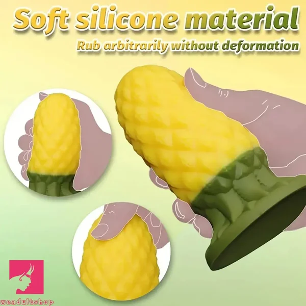 3.93in 5.51in Thick Pineapple Silicone Anal Plug Dildo For Anal Stimulation