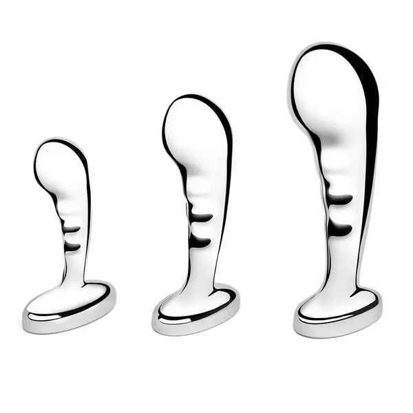 3 Piece Stainless Steel P-Spot Anal Plug Training Set