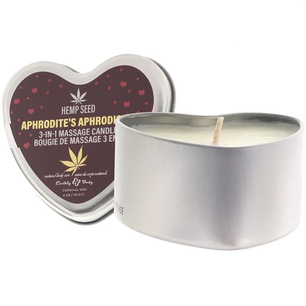 3-In-1 Massage Heart Candle 4oz in Aphrodite’s Aphrodisiac