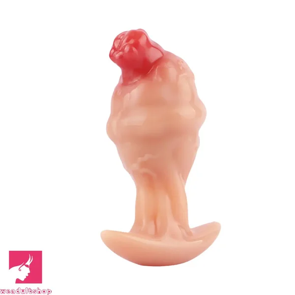 4.01in Fox Tail Wear Anchor Silicone Dildo Butt Plug For BDSM Role Sex