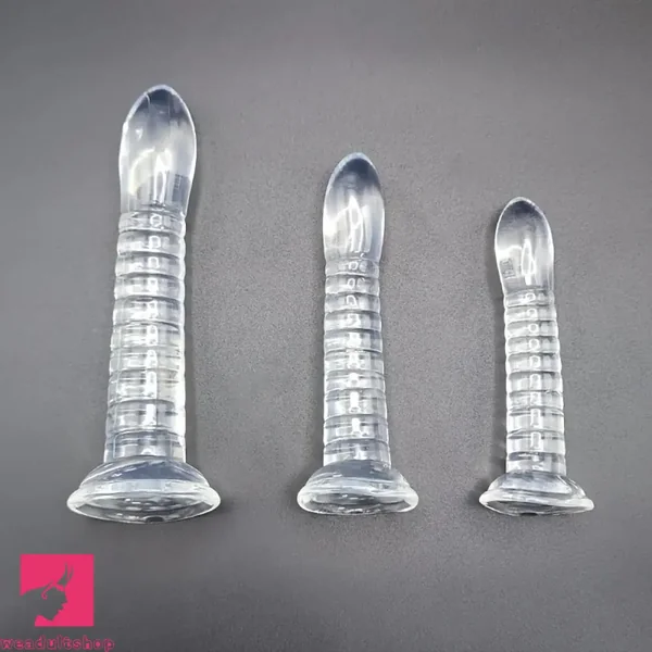 4.92in 5.7in 6.88in Transparent Thread Simulation Penis Crystal G Spot Dildo