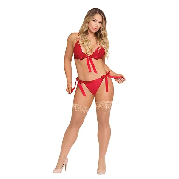 4sugar & Spice Ribbon Tie Bra & Panty Red