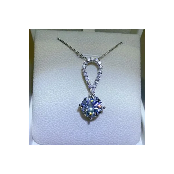 5 Carat Moissanite 925 Sterling Silver Teardrop Necklace