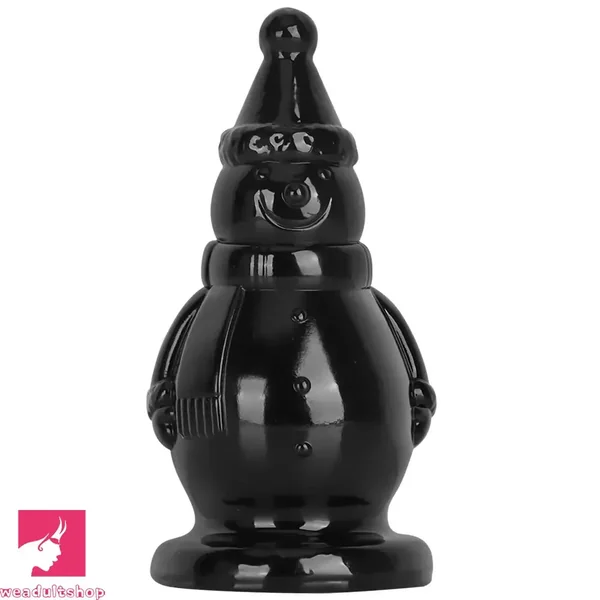 6.3in Snowman PVC Black Fantasy Odd Butt Plug Dildo For Sex Flirting
