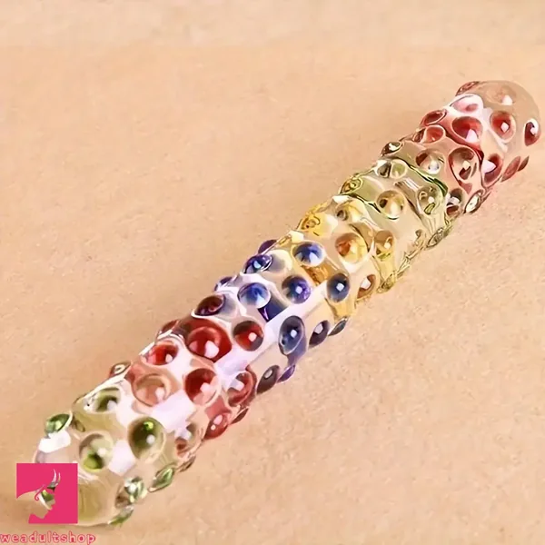 6.89in Glazed Spiked Glass Penis Massage Wand Dildo For Anal Sex