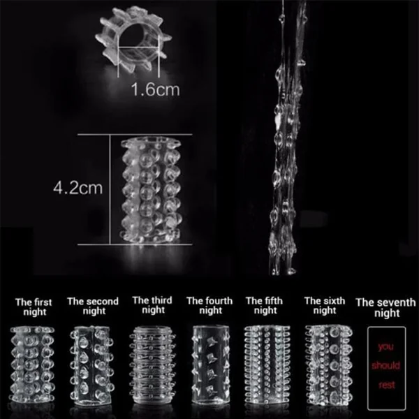 6 in 1 Silicone Penis Ring Cock Water Sleeve Sex Toy