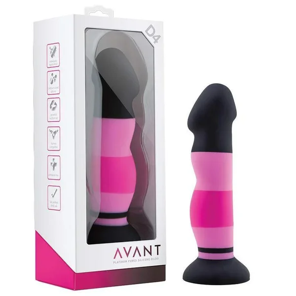 8 Inch D4 Sexy In Pink Silicone G-Spot Dildo With Suction Cup Base