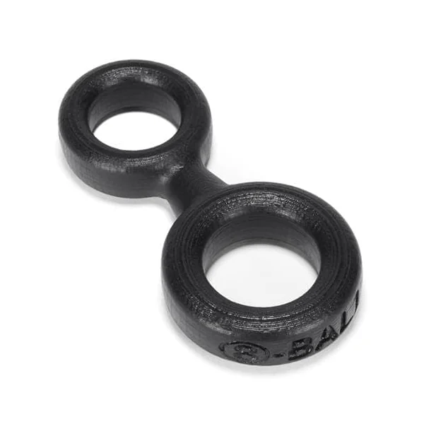 8-Ball Cockring With Attached Ball Ring Oxballs - Black