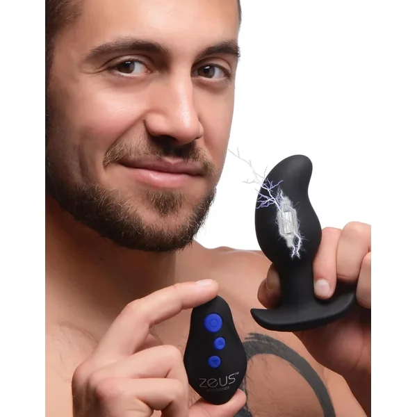 8x Volt Drop Vibrating And E-stim Silicone Prostate Massager With Remote