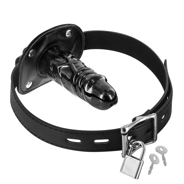 9.5cm Penis Gag - FetishTentation | Mini Dildo Black for BDSM Games & Submission