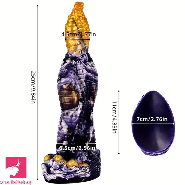 9.84in Striped Silicone Penis Realistic Spiral Fantasy Tentacle Cock Dildo