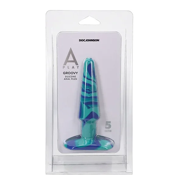 A Play 5″ Groovy Silicone Anal Plug – Ocean