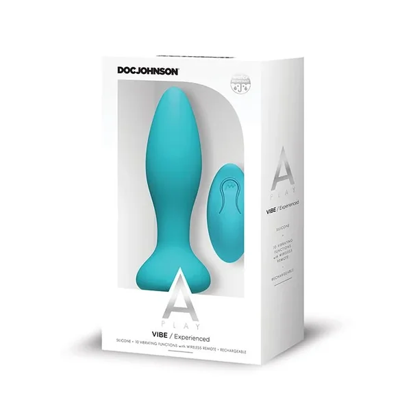A Play Rechargeable Silicone Experienced Anal Plug w/Remote – Teal