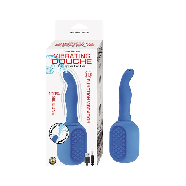 A Vibrating Silicone Enema - Blue