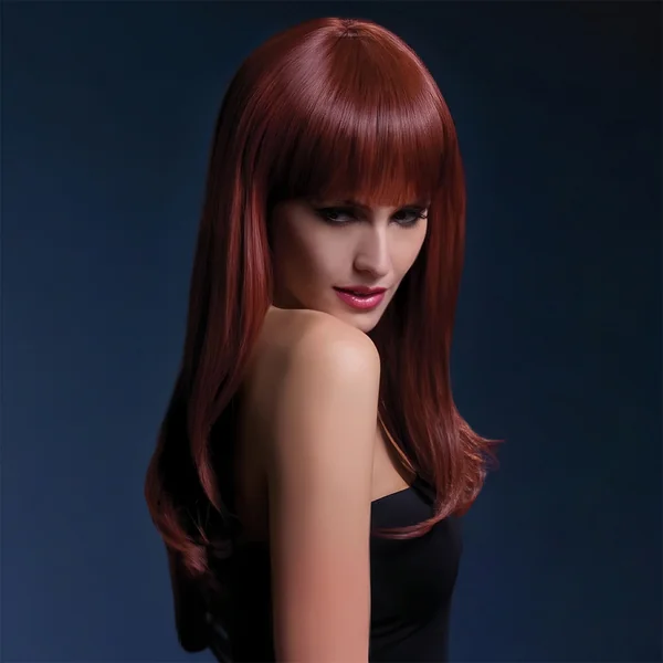 Abell'a Scarlet Seductress 55cm Wavy Synthetic Wig With Bangs