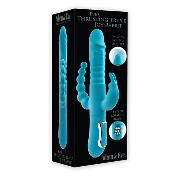 Adam & Eve Eve's Thrusting Triple Joy Rabbit - Teal