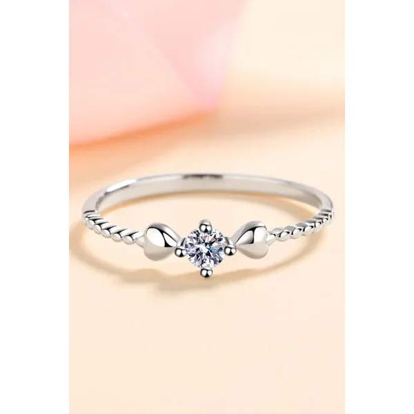 Adored Moissanite Heart 925 Sterling Silver Ring