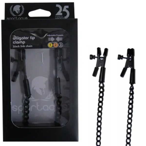 Alligator Tip “Link Chain” Clamps -Black