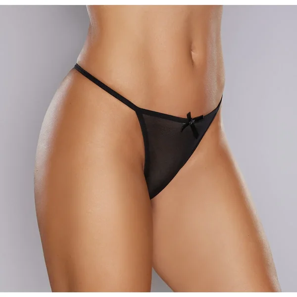 Allure What the Flirt Mesh Thong One Size Black