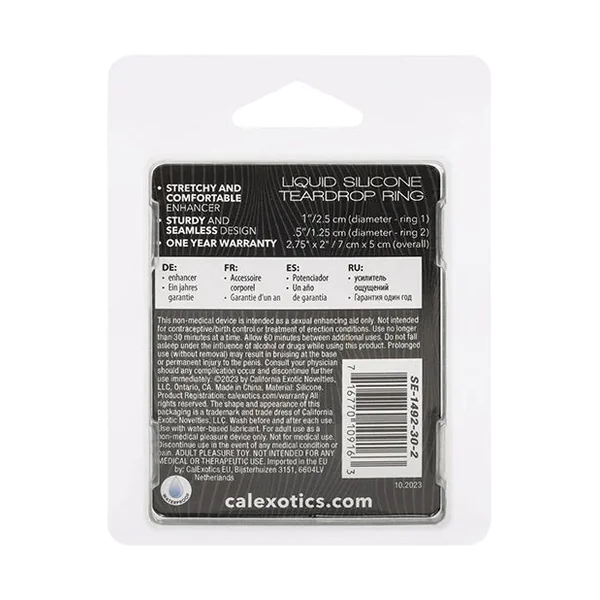 Alpha Liquid Silicone Glow in the Dark Teardrop Cock Ring