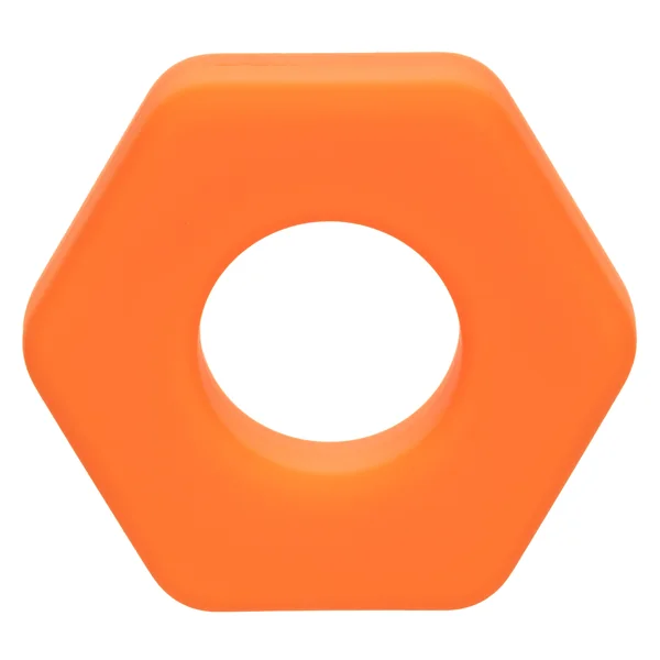 Alpha Liquid Silicone Prolong Sexagon Ring - Orange