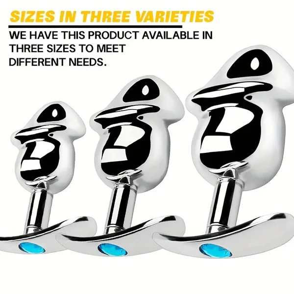 Aluminum Alloy Anal Plug Washable G-Point Dilator with Jewel Base