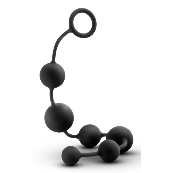Anal Adventure Platinum Silicone Large Anal Beads – Black