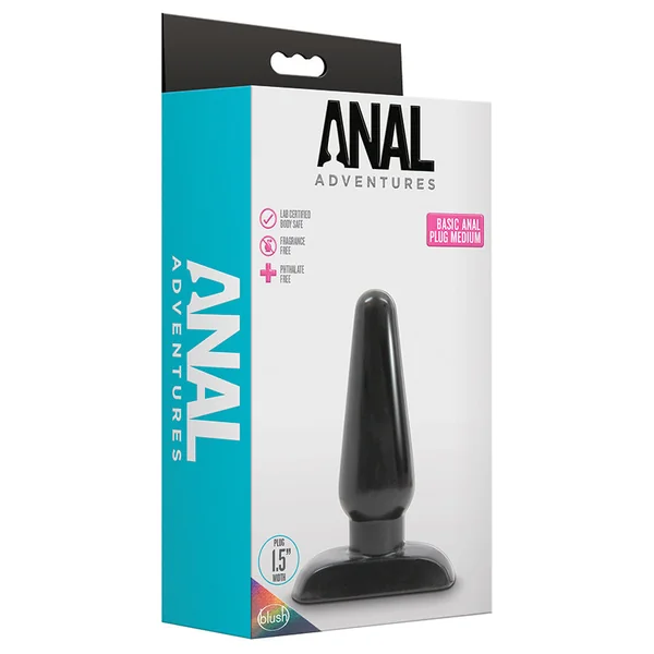 Anal Adventures Basic Black 4.75-Inch Anal Plug