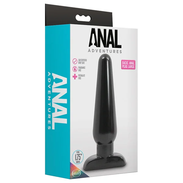 Anal Adventures Basic Black 6.5-Inch Anal Plug