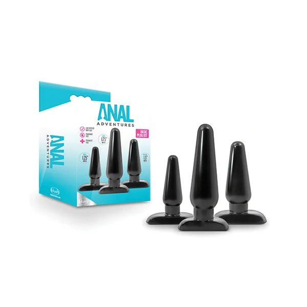 ANAL ADVENTURES BASIC PLUG KIT BLACK