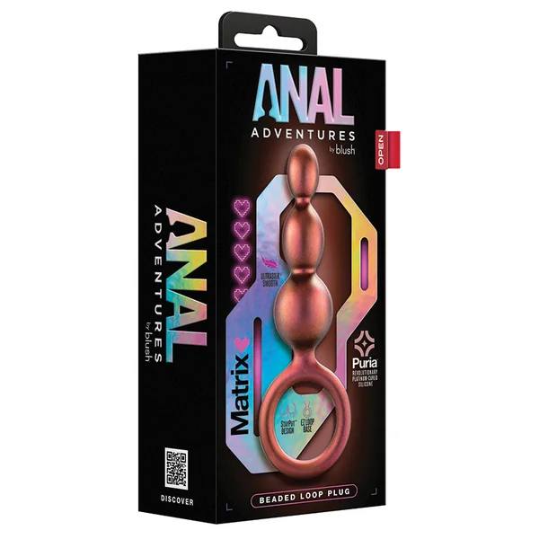 Anal Adventures Matrix - Beaded Loop Plug - Copper