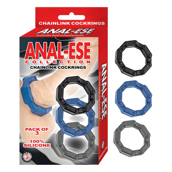 ANAL-ESE COLLECTION CHAIN LINK COCK RINGS