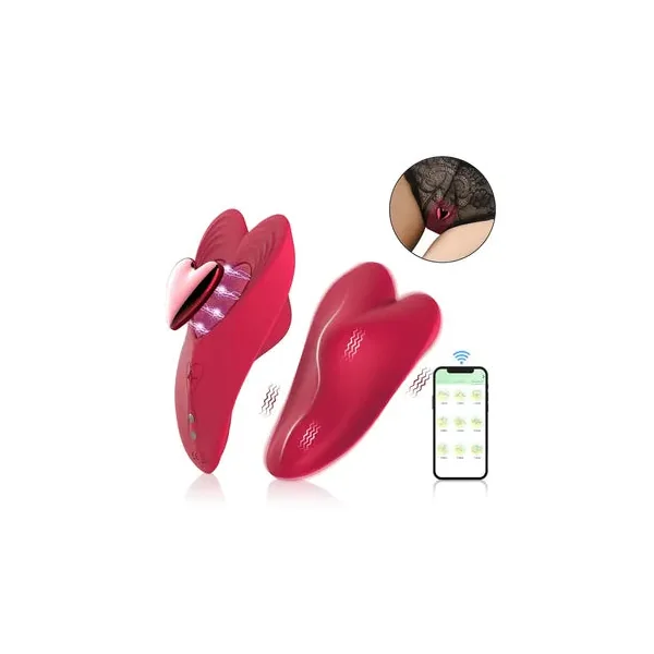 APP-Controlled Wearable Rose Heart Vibrator Quiet & Powerful Love Egg Toy