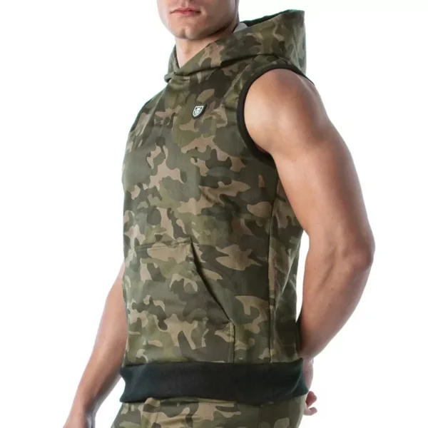 Army Sleeveless Hoodie – Size : XL