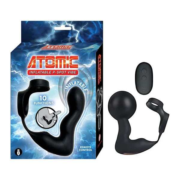 Atomic Inflatable Cock Ring With P-Spot Anal Plug by NassToys