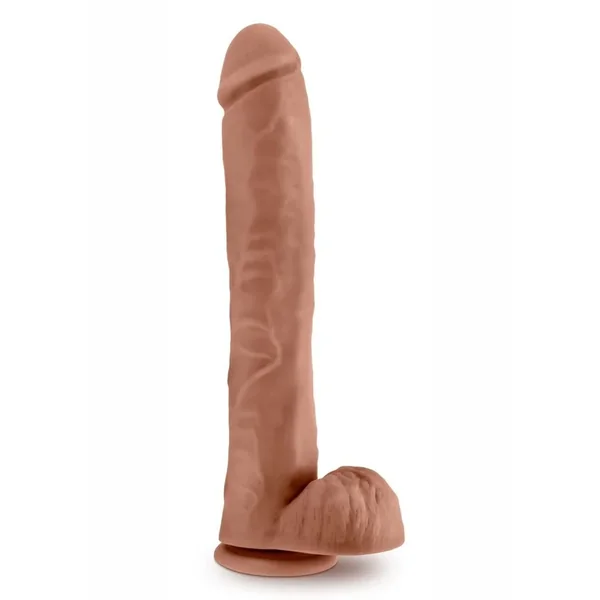 Au Naturel Daddy Sensa Feel Dual Density Dildo with Balls 14in – Mocha