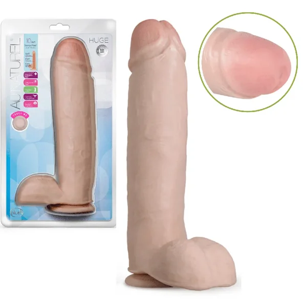 Au Naturel Huge and Thick 10-inch Harness Compatible Suction Cup Realistic Dildo – Vanilla