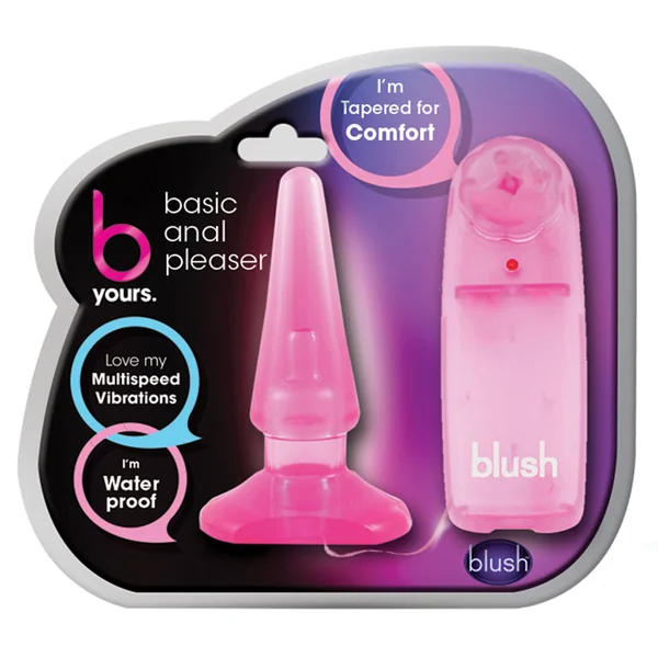 B Yours Basic Pleaser Remote-Control Pink 4-Inch Vibrating Anal Plug