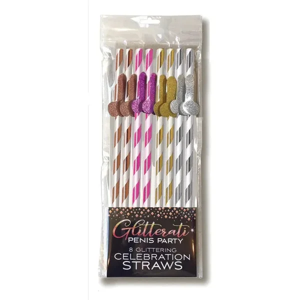 Bachelorette - Little Genie - 8 large Glitterati straws