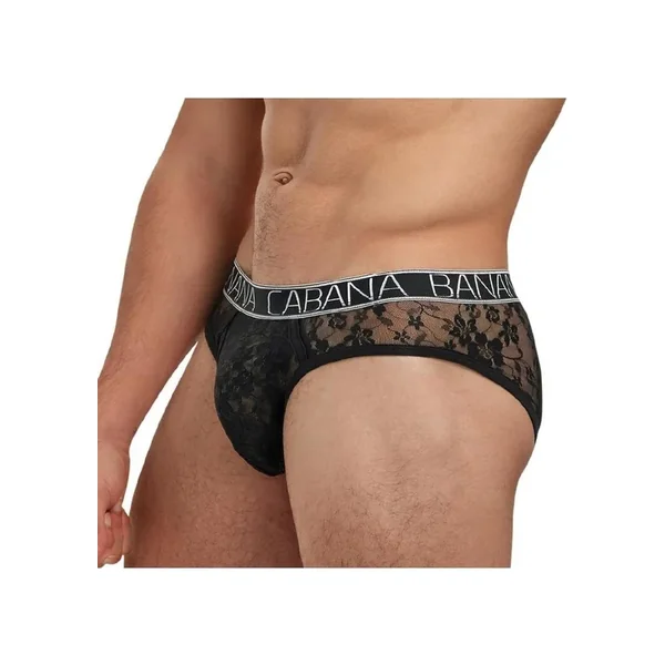 Banana Cabana Lace Nights Low Rise Brief – Small/Medium – Black