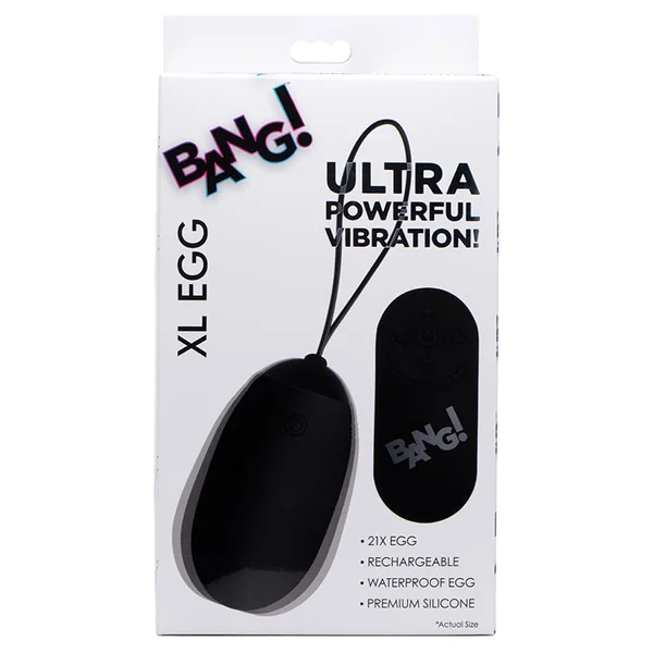 Bang! 21X XL Silicone Vibrating Egg - Black