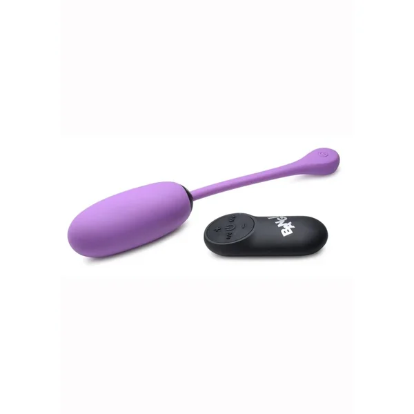 Bang! 28x Plush Silicone Rechargeable Egg with Remote Control – Purple
