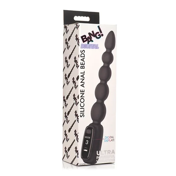 Bang! Digital Silicone Anal Beads – Black