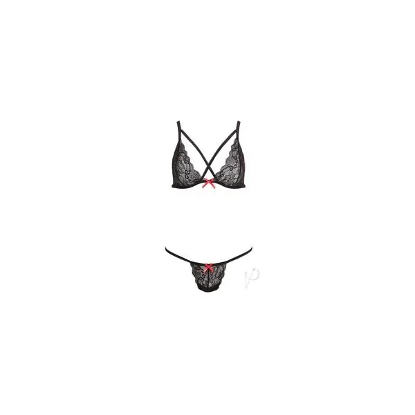 Barely B X Strap Bralette Set Black